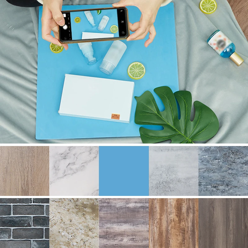 

Photo Studio 60X60cm 2sides 27colors PVC Photography Wood Printing Backdrops Waterproof Marble Background for Camera Photo