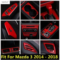 red accessories for mazda 3 2014 2018 window lift wheel gear panel dashboard ac air handle bowl water cup holder cover trim