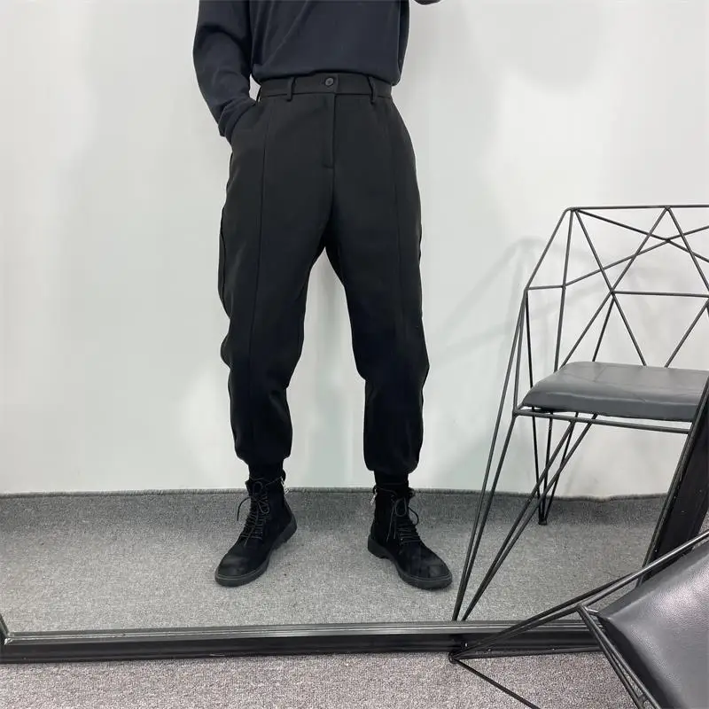 Men's Harlan pants winter new thickened dark classic simple fashion casual versatile loose oversized pants
