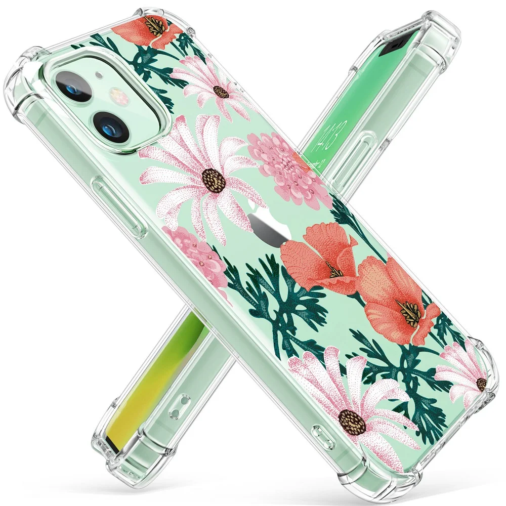 

Colorful Shockproof Phone Case For iPhone 12PRO Transparent soft Silicone Case For iPhone 12 PROcase Back Cover