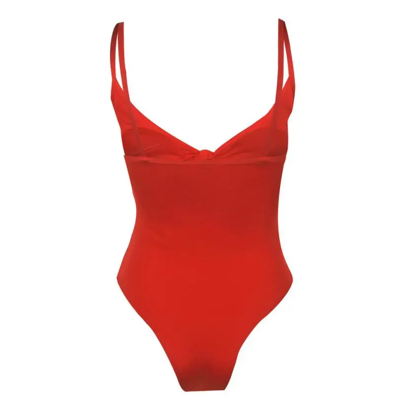 Женские купальные костюмы летний купальник 2020 однотонный бюстгальтер с бантом