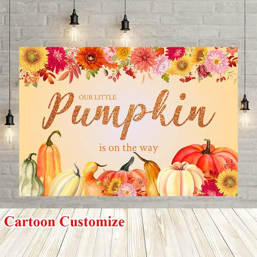 

Avezano Photography Background Autumn Little Pumpkin Baby Shower Floral Newborn Birthday Backdrop For Photo Studio Photophone