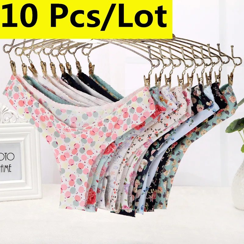 10 шт./лот женские стринги трусики с низкой посадкой бесшовное ультратонкое