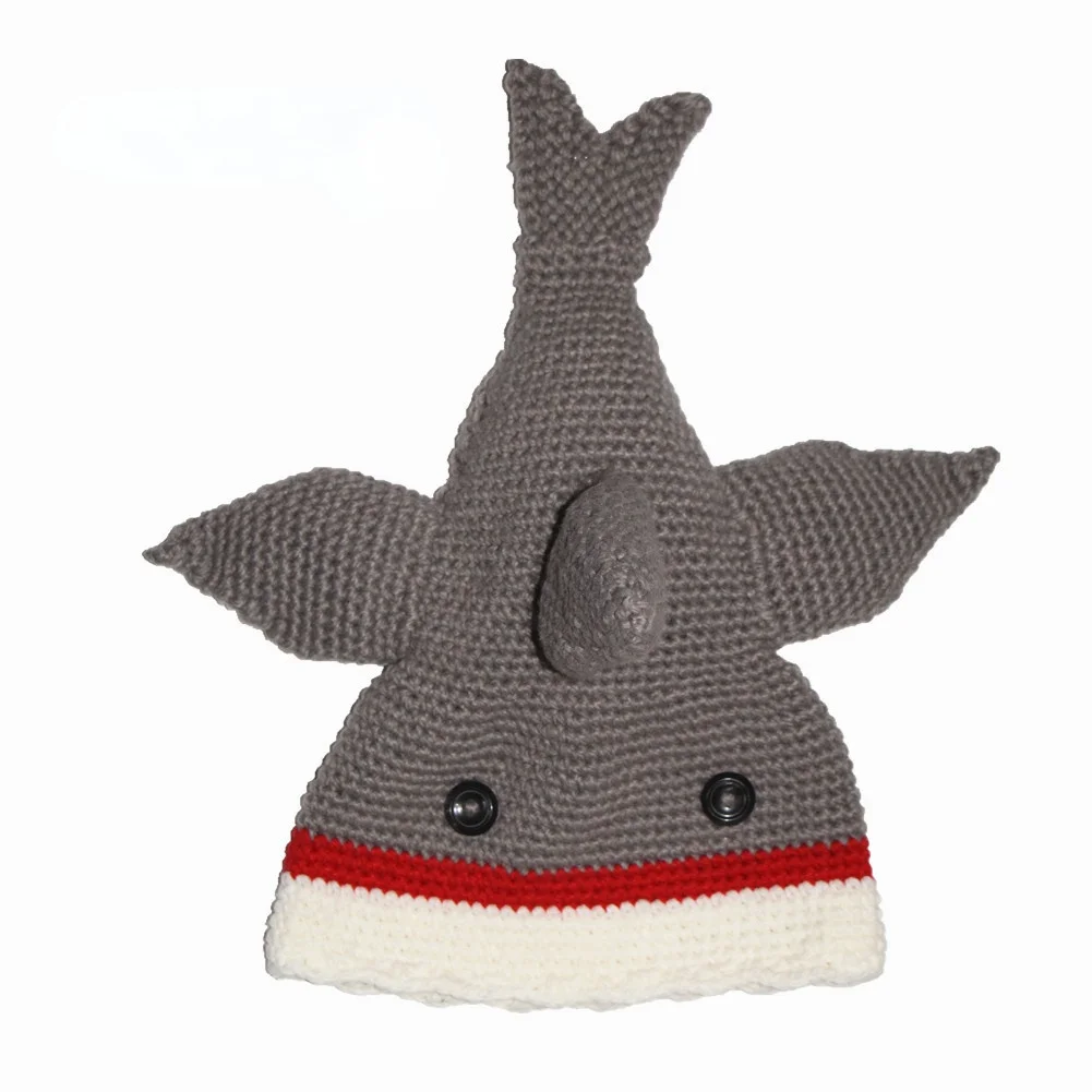

Вязаная шапка с животными Novetly Shark Hat 100% ручной работы, подарок на вечевечерние в марте
