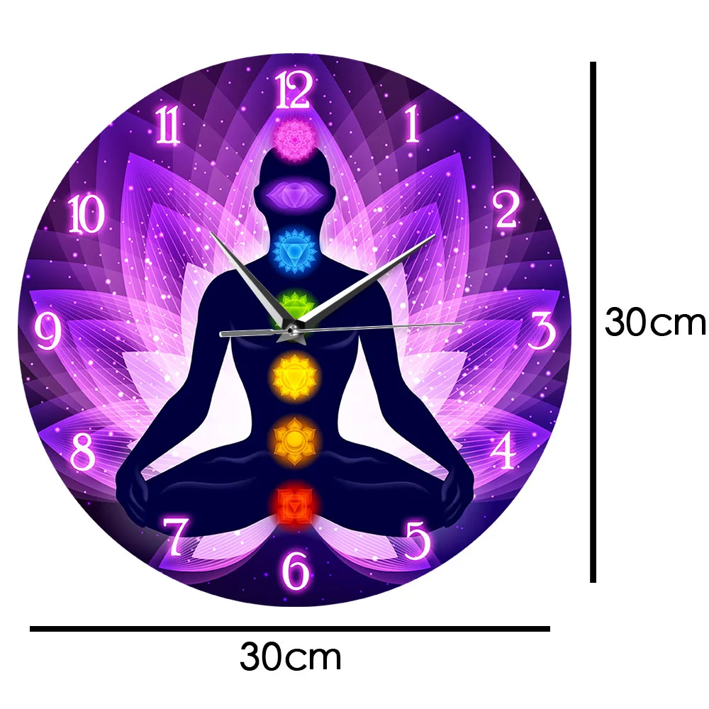 Медитирующий человеческий в позе лотоса современные настенные часы сакральный