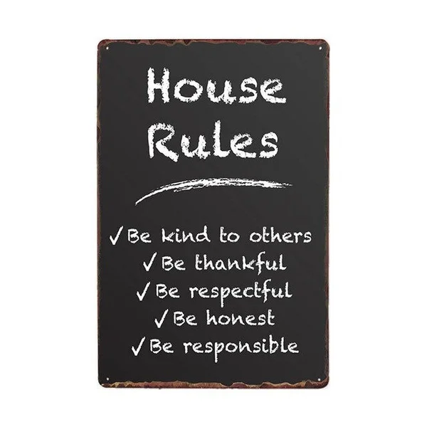 

House Rules Russian Metal Signs Vintage Plaque Wall Poster Retro Bar Decoration Pub Decorative Home Decor 20x30cm
