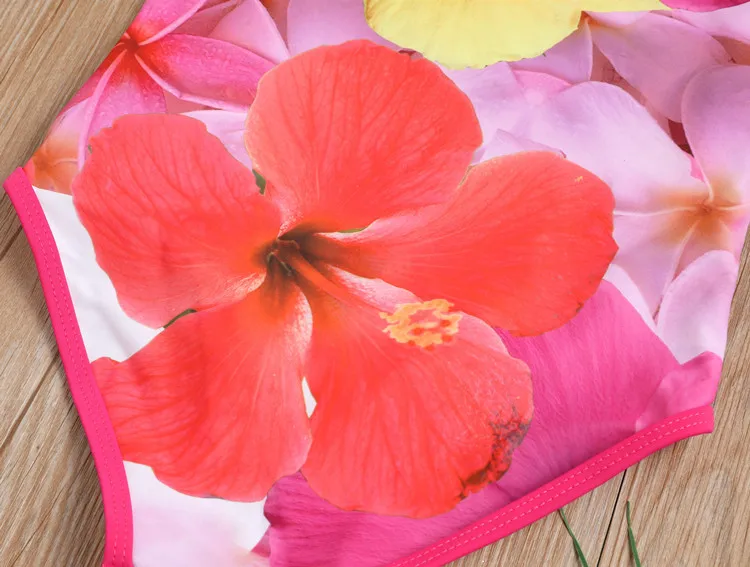 Женский купальник с цветочным принтом 1 шт. купальный костюм для крупных девочек