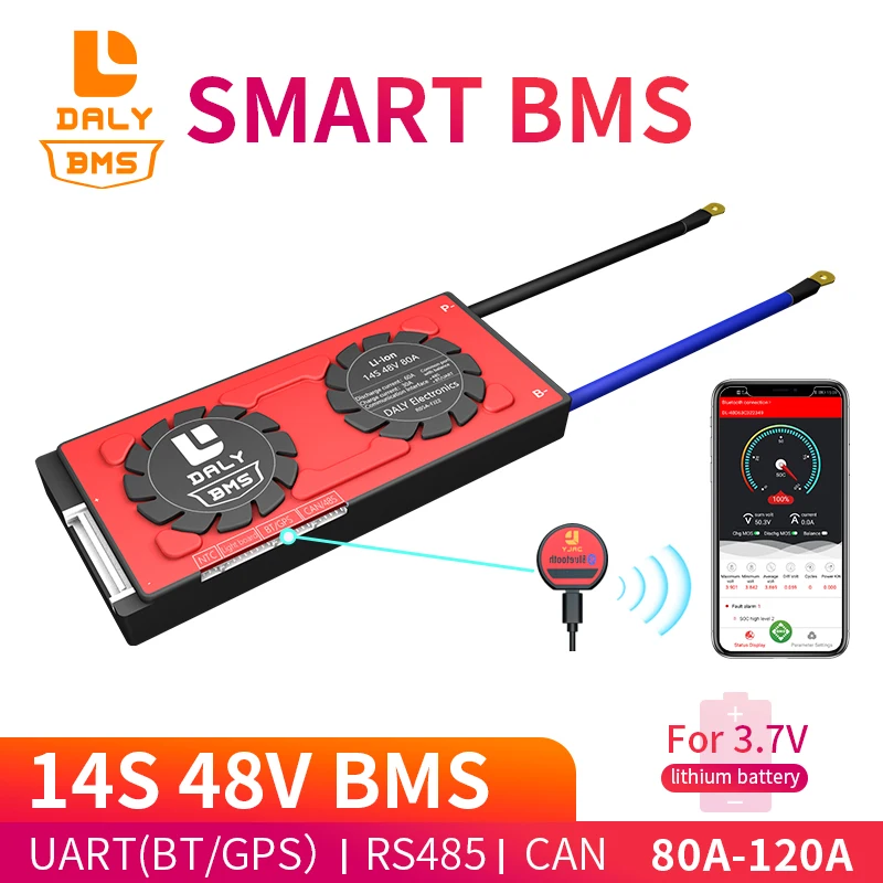 Умная батарея bms 14s pcm 80A 100A 200A система управления литий ионными аккумуляторами lili