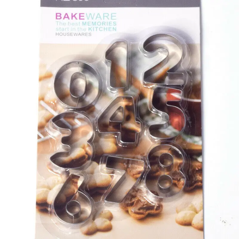 

9pcs 0-8 Number Shaped Cookie Cutter Mould 3D Cake Decorating Stainless Steel Baking Tools Biscuit Mold Kitchen Accessories