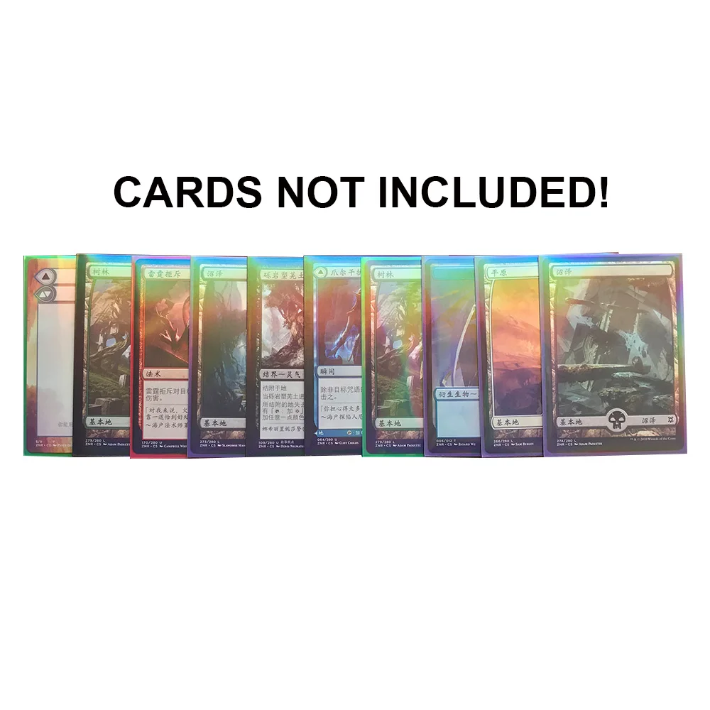 66x91mm100 PCS/LOT Rainbow Cards Sleeves Foil Protector Trading Shield Magic Laser Cover PKM/MGT Holographic Sleeve | Спорт и