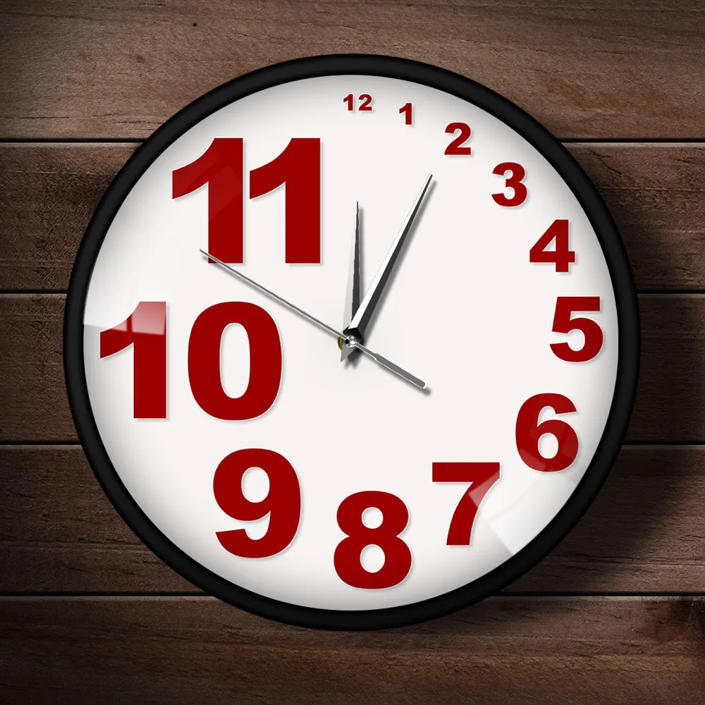 Crazy настенные часы с маленькие и большие нерегулярные номера Гостиная домашний
