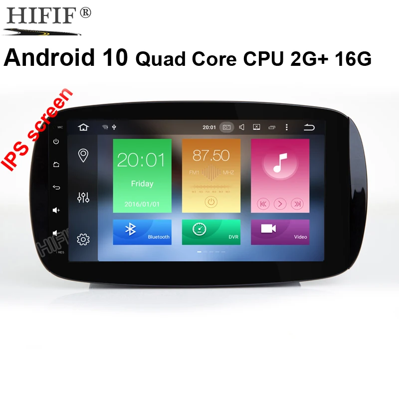 9 дюймов Android 10 автомобильный DVD Мультимедиа Стерео GPS для Benz Smart Fortwo 2016 2017 2018 с