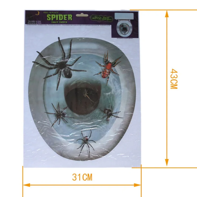 

2021 New Halloween Spider Toilet Stickers Removable Decal Wall Sticker For Window Background Home Office Theme Party Decoration