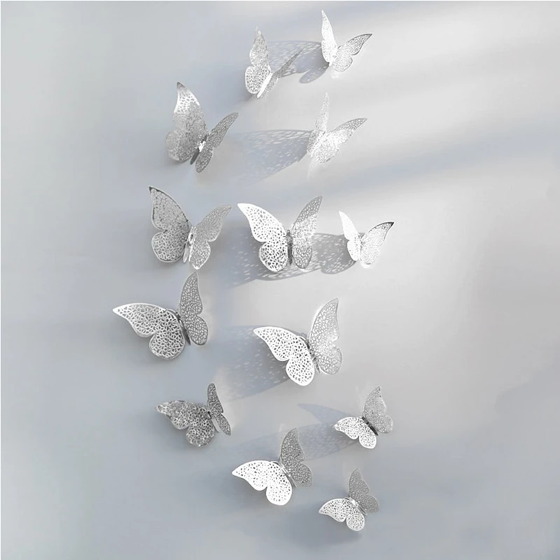 

48Pcs Butterfly Decorations 3D Wall Decals Art Sticker DIY Handmade Removable Paper Murals for Bedroom DéCor