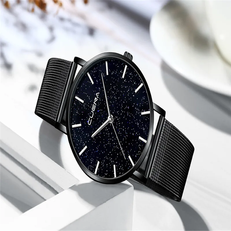 Женские часы модные reloj mujer мраморная нержавеющая сталь Ремешок кварцевые
