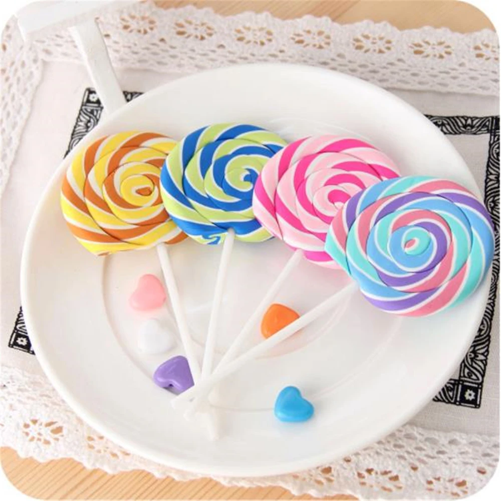 

Cute Kawaii Cartoon Lollipop Eraser Rubber Pencil Erasers Creative Stationery School Supplies Writing Drawing Correction Tool