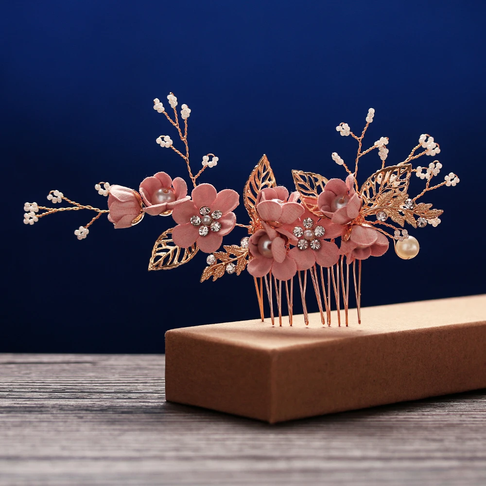 Модные Роскошные гребни для волос с синими цветами головной убор выпускного