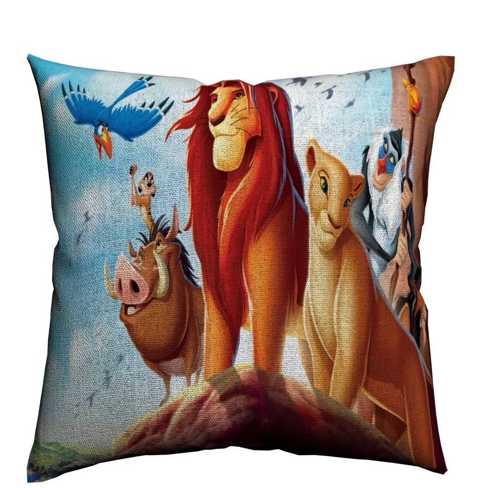 Lion King Movie Pillow Cover Throw Pillows For Sofa Cotton Linen Cushion Cover 45x45cm Scandinavian Decoration Home Almofada