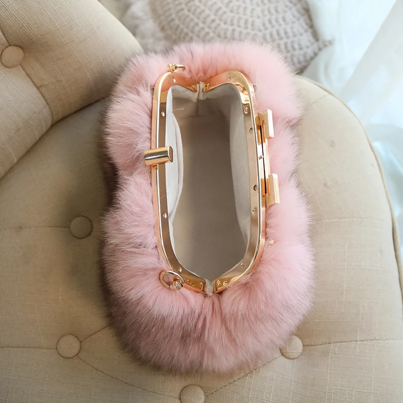 

Autumn and Winter New Fashion New Model Homemade Original Fur Fox Fur One Shoulder Messenger Bag Chain Bag
