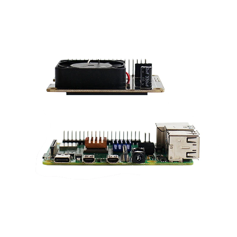 Умный контроль скорости вентилятора Raspberry Pi 4 температуры ЖК дисплей охлаждающий
