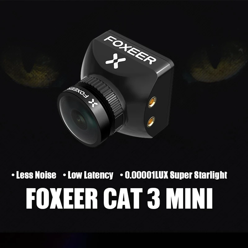 

Камера Foxeer Cat 3 Mini 1200TVL 0,00001lux Super StarLight, FPV камера M12, 2,1 мм, 4,6-20 в, 22 х22 мм, для РУ FPV гоночных беспилотных летательных аппаратов
