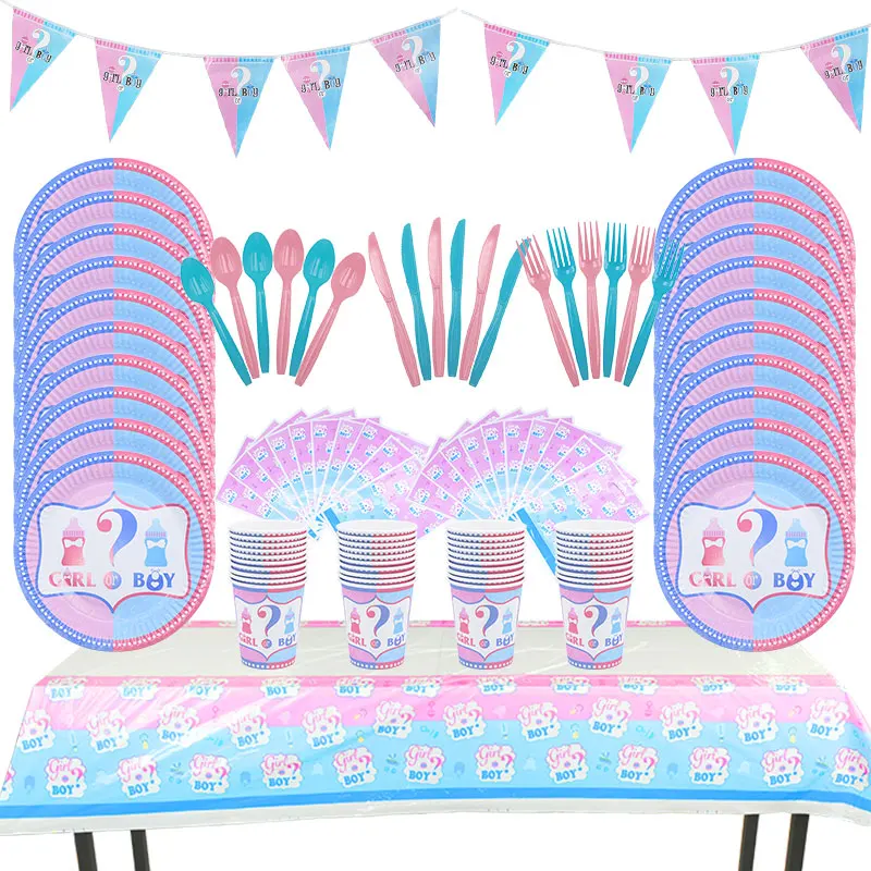 

Gender Reveal Party Decoration Boy or Girl Balloon Disposable Party Tableware Baby Shower Kid Birthday Party Decoration Supplies