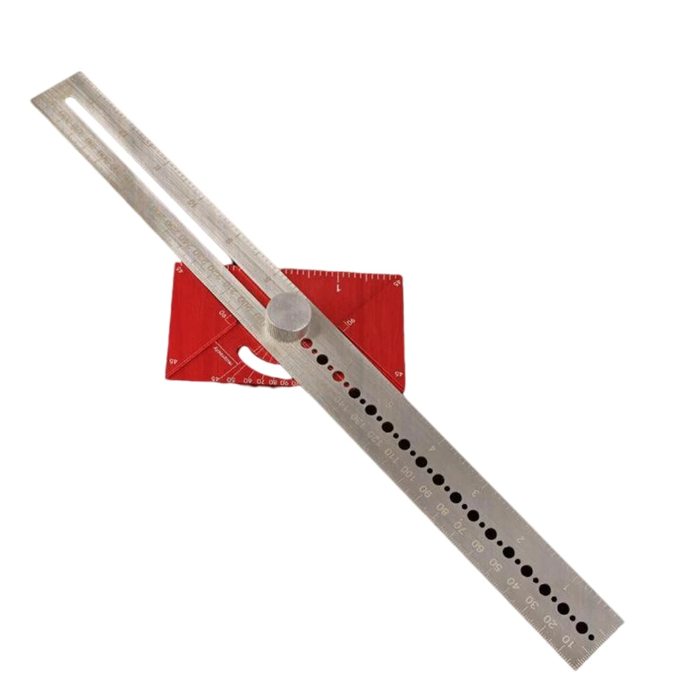

Multi-Function Dividing Line Ruler Angle Ruler Scribing Ruler T-Type Hole Ruler Woodworking Scribing Mark Line Gauge Tool