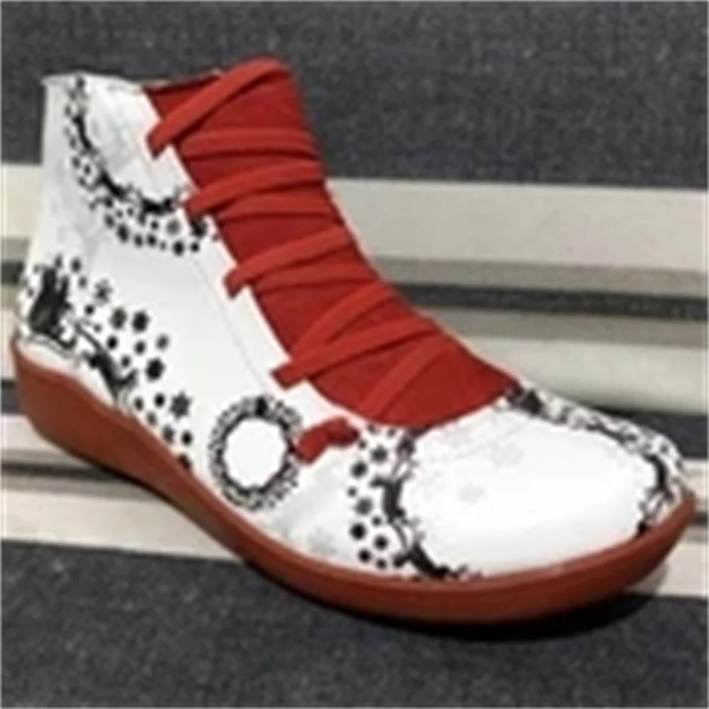 Женские ботильоны с молнией сбоку ботинки на мягкой подошве принтом Размеры 35-43