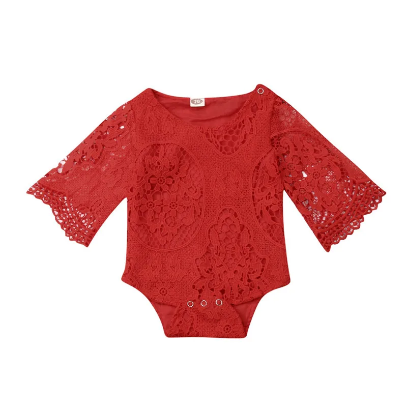 2019 Милый Летний детский кружевной Цветочный комбинезон для новорожденных