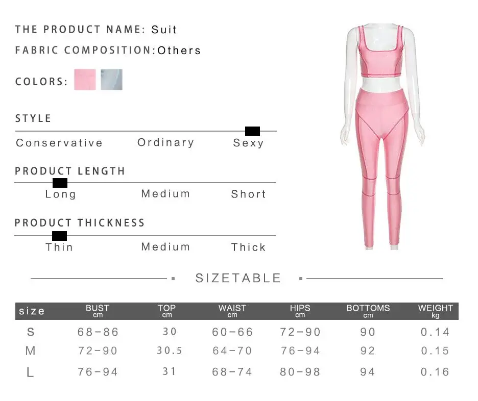 Неоновый розовый пикантный Топ бюстгальтер брюки леггинсы комплект из двух