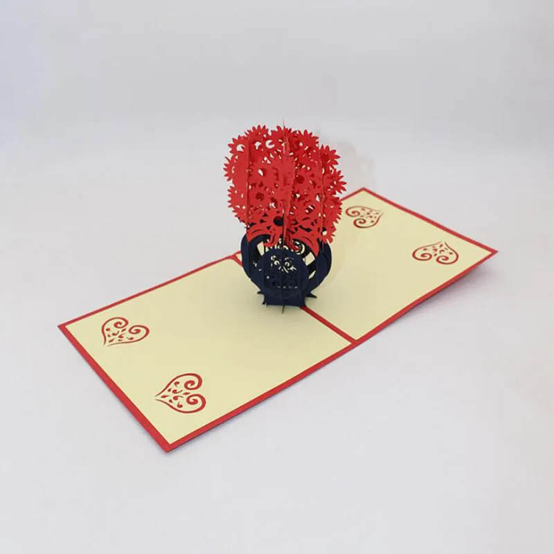 Вечерние 3D всплывающие Открытки День Святого Валентина рождения Юбилей