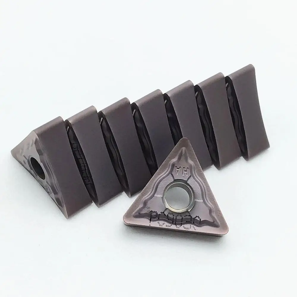 KORLOY-cuchillas de acero inoxidable de carburo para herramientas de torneado exterior, 100% de alta calidad, TNMG160404 TNMG160408 HA PC9030, 10 Uds.