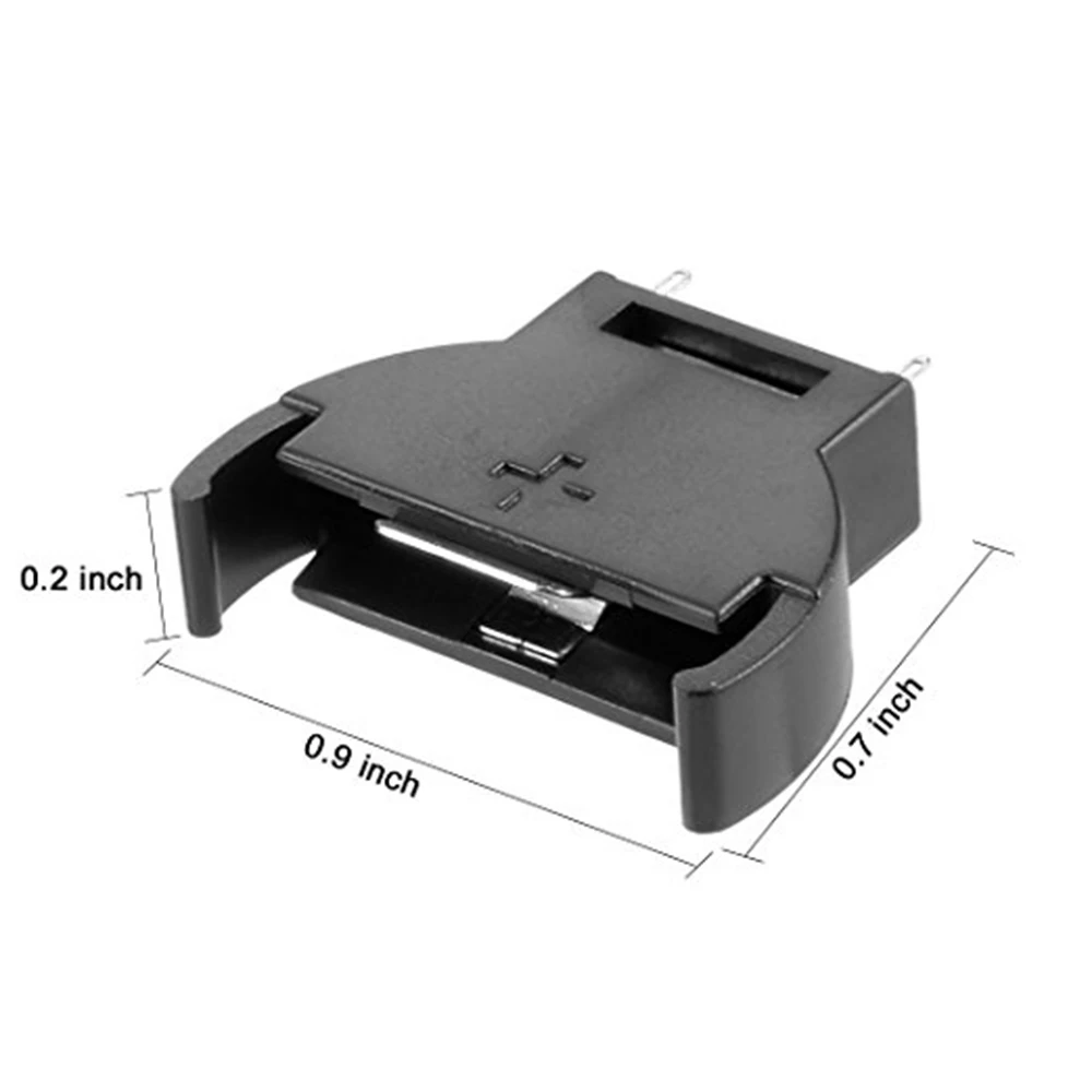 5 шт. высокое качество полукруглый черный пластик CR2032 2025 3Pin батарея для монет