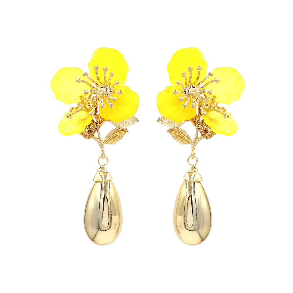 Vodeshanliwen ZA New Crystal Tassel Earrings For Women Fashion Imitation pearl Statement Big Earrings New Accessories - Окраска металла: 6