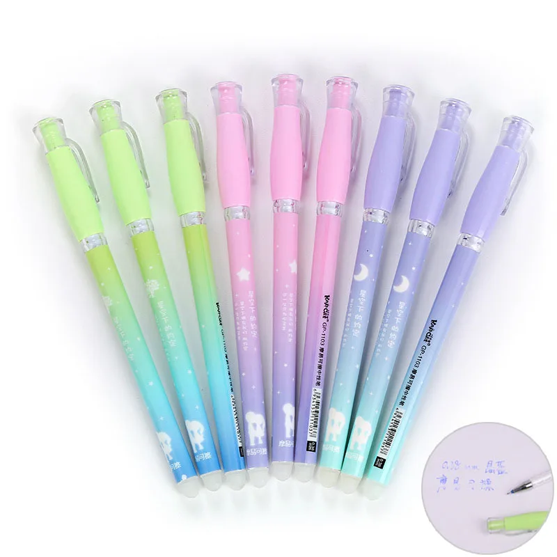 Стираемая гелевая ручка 3 шт./лот 0 38 мм синие чернила 5 моющаяся кавайные ручки