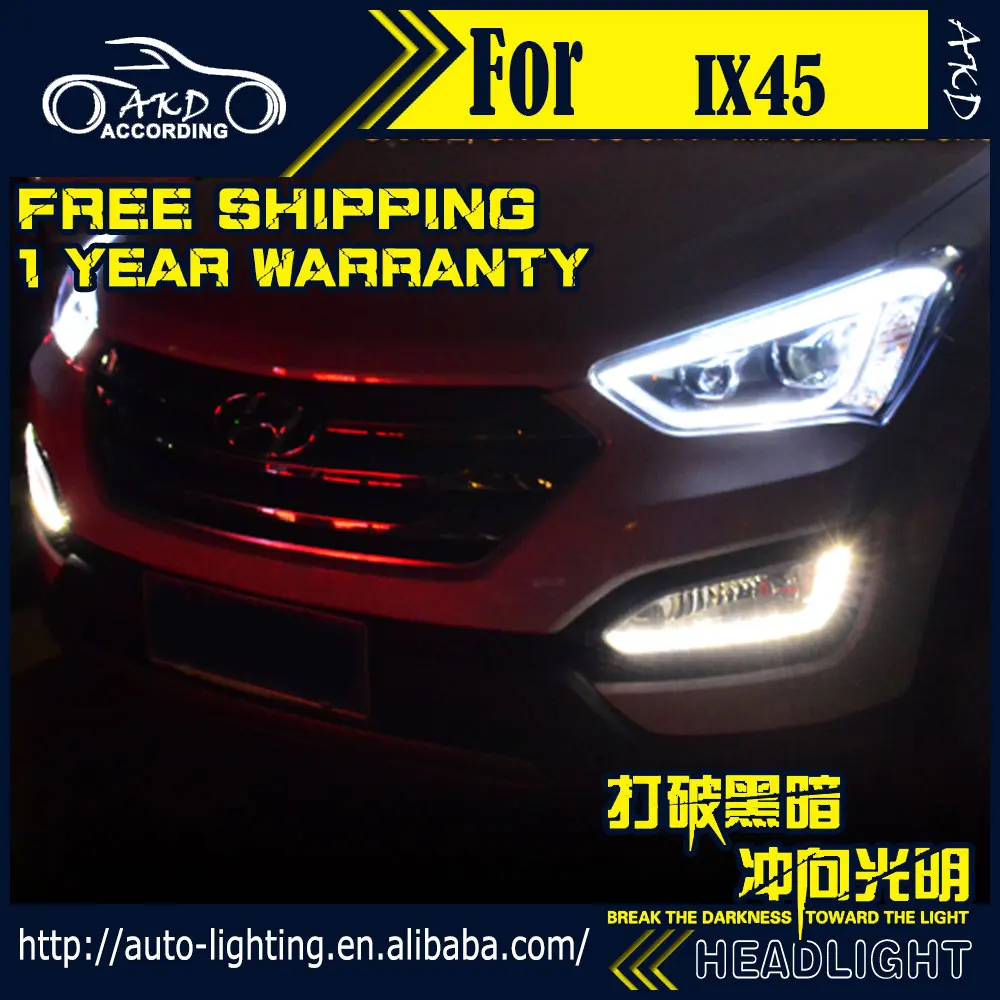АКД стайлинга автомобилей фара для Hyundai IX45 фары 2013 2018 нового Santa Fe светодиодный DRL