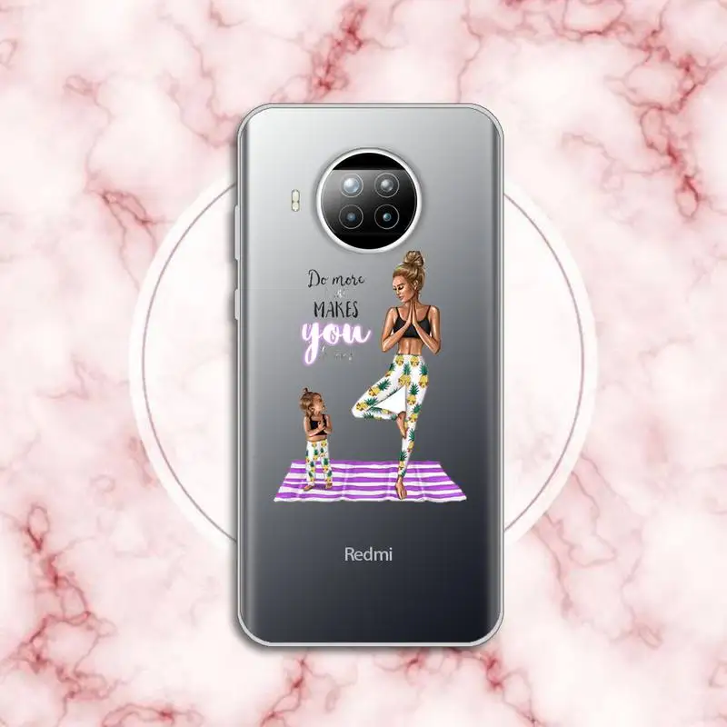 

Family love Mom and baby Phone Case Transparent for Xiaomi Redmi note 10 t 8 9 pro lite 11