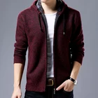 Мужская Трикотажная куртка, черная повседневная куртка, Осень-зима, мужской кардиган, свитер