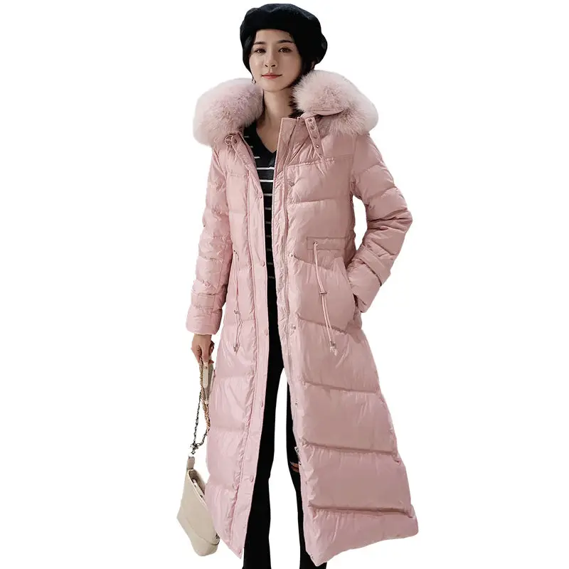 Женский пуховик с регулируемой талией пальто капюшоном искусственный двойной