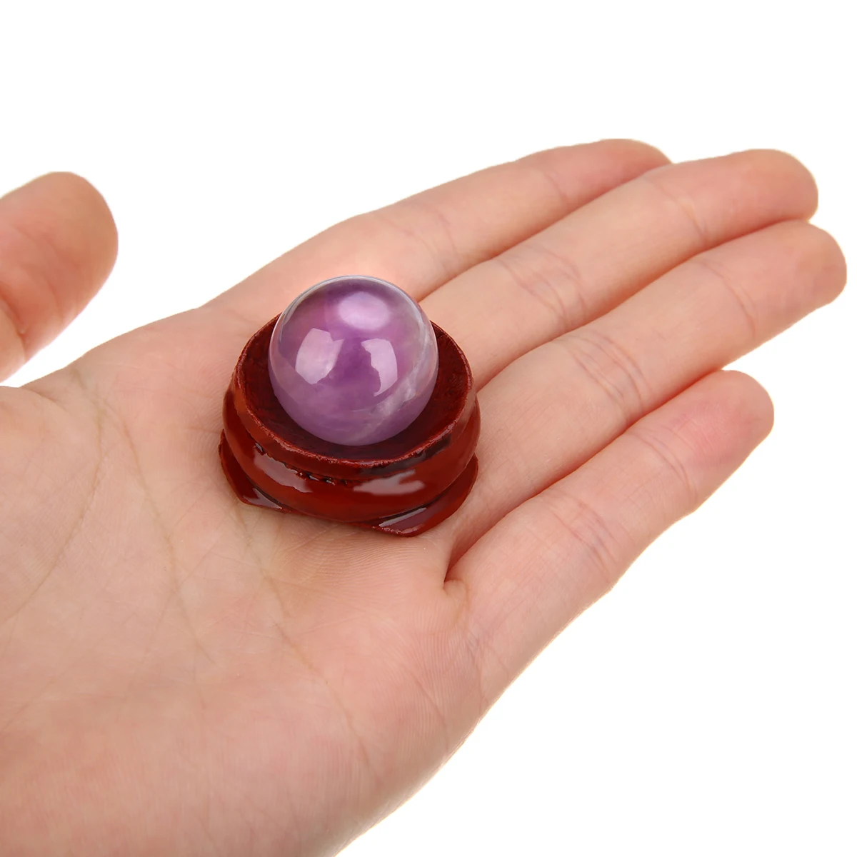 20 мм натуральный аметист Кварцевый шар Целебный Камень с подставкой прекрасные