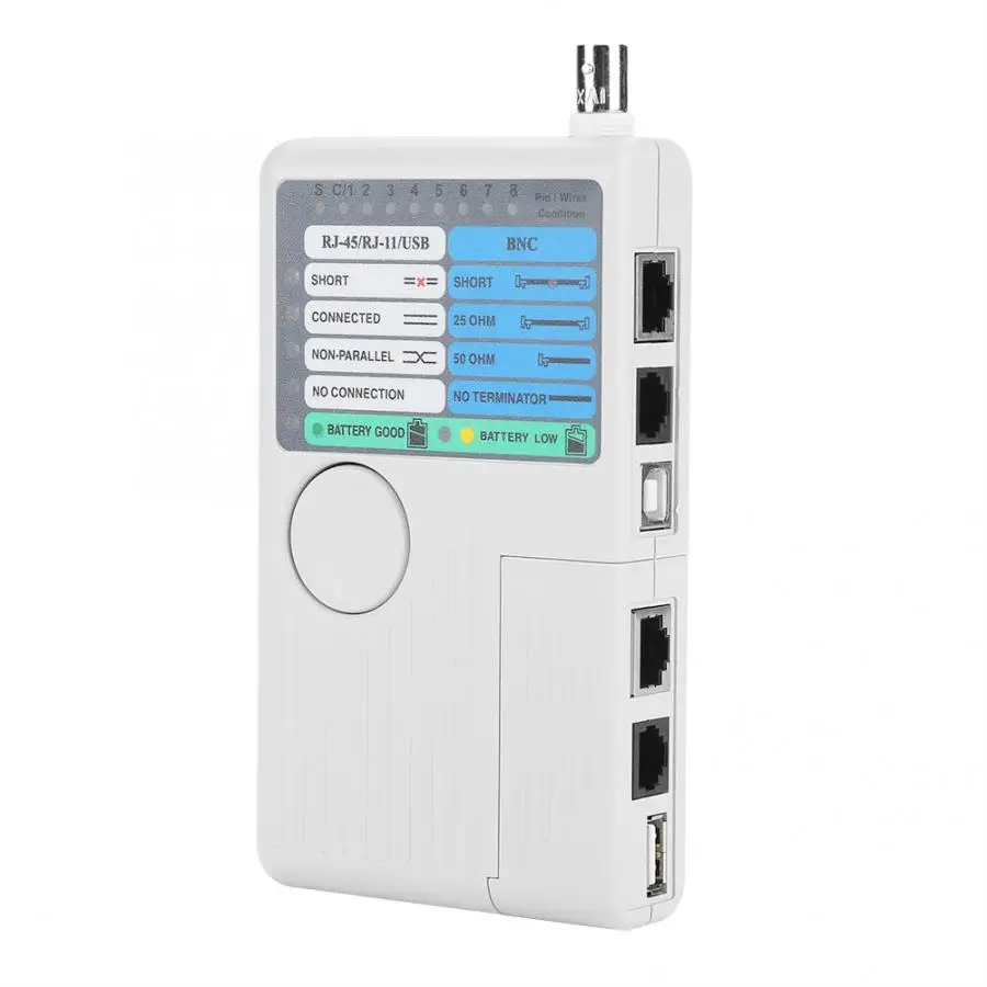 4-in-1 Portable LAN Cable Tester Remote RJ11 RJ45 USB BNC for UTP STP Cables Detector Tool | Инструменты