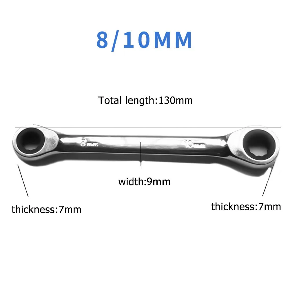 

Double Head Ratchet Wrench Spanner Mechanical Workshop Hand Repair Tool 8-10 /9-11/ 10-12/12-14/13-15/14-17/16-18/17-19/19-22mm