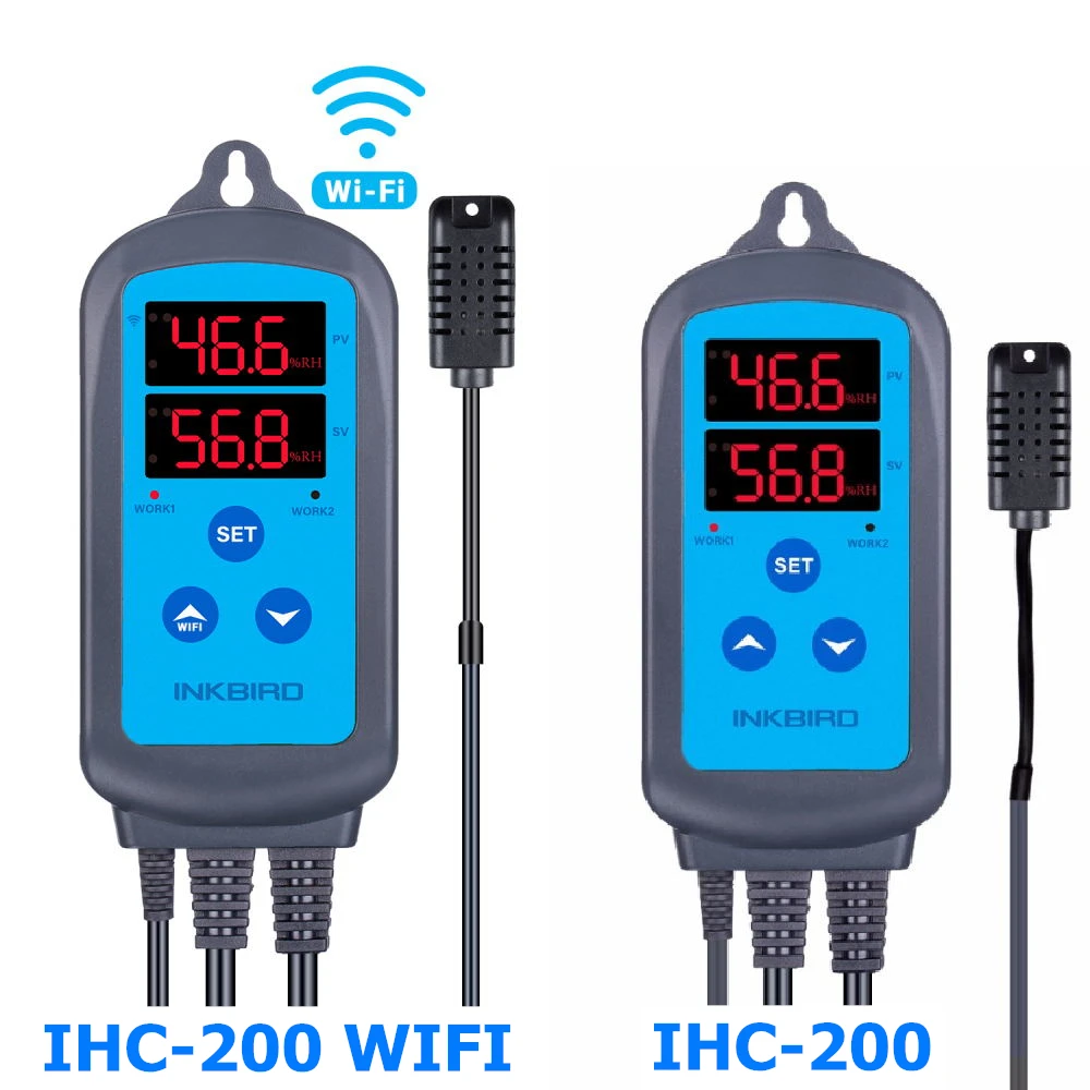 Inkbird Ihc200 & 200 Wifi ue Soquete & Plug Inteligente Controlador de Umidade para Casa Umidificação e Desumidificação para Aplicativo Gratuito Instrumentos de temperatura