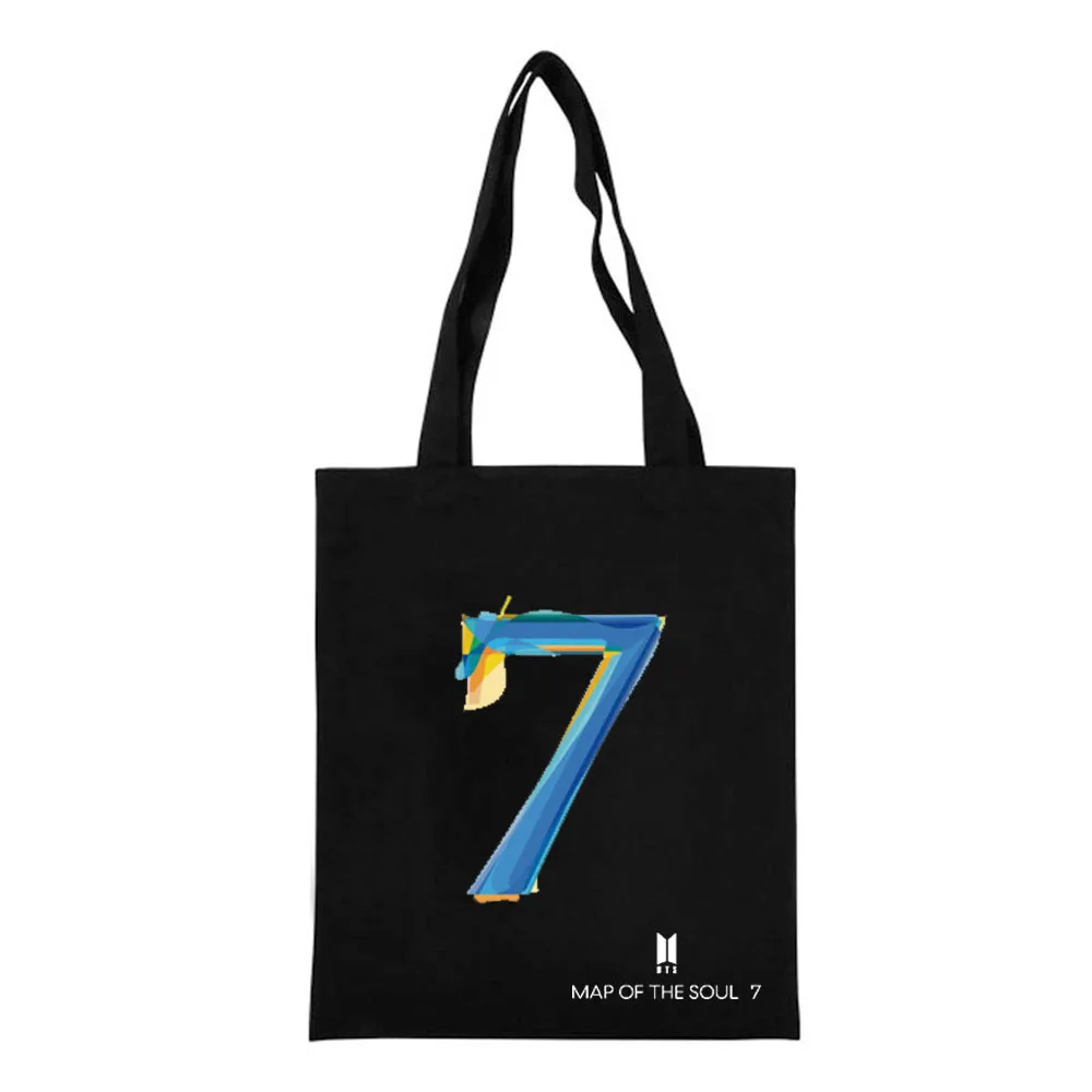 

KPOP Bangtan Boys Album MAP OF THE SOUL : 7 Shopping Bag Anime Canvas Bag Package Unisex Shoulder Bags For Men And Women