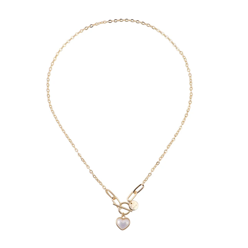 

2021 New Arrival Trendy Retro Pearl Short Love Sweater Chokers Necklaces For Women Fashion Jewelry Chain Accessories