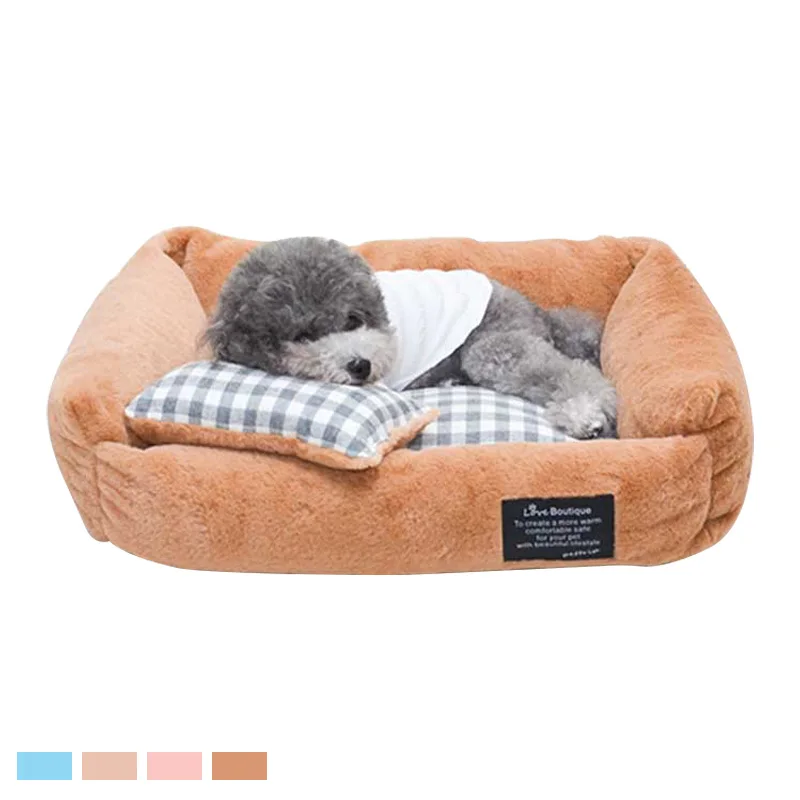 

Товары для домашних животных, теплая розовая кровать для собак, подходит для больших, средних и маленьких собак, удобный диван для кошек, под...