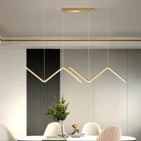nordic art line led hanging lamp geometric chandelier indoor lighting for restaurant bar front desk office decoration