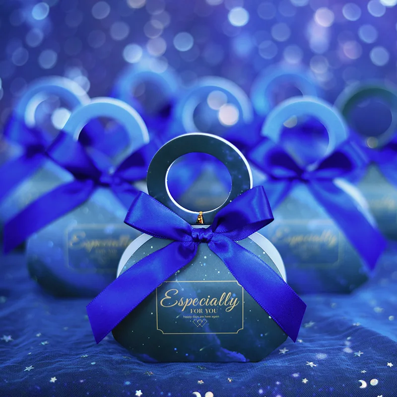 Портативная коробка для конфет с синей звездой свадебные сувениры аксессуары