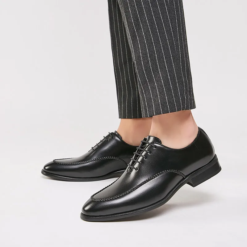 

Men's Leather Shoes Fashion Moccasin Trend Oxford Shoes Business Wedding Party Lace-Up Shoes Gentleman's Formal Casual Shoes