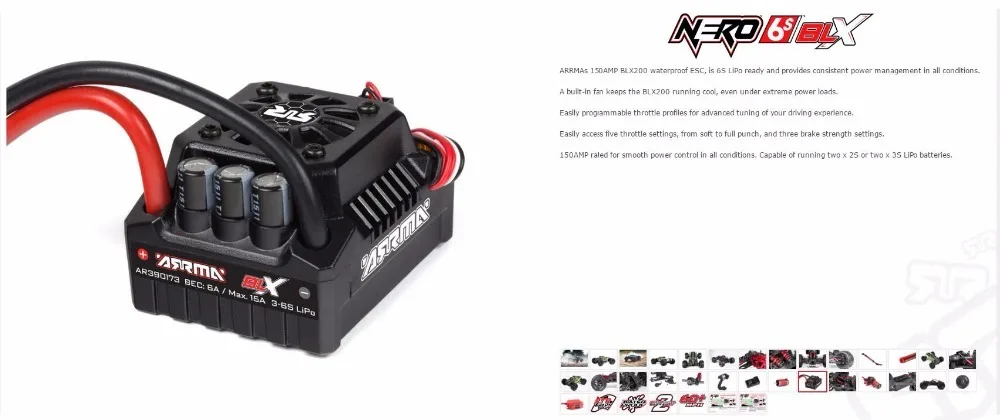 Arrma Nero 6s бесщеточный водонепроницаемый blx 1/8 RTR scale 150A ESC 4wd monster truck-без дифференциального замка версия
